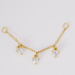 Chain para piercing en Plata 925 chapada en Oro 18K
