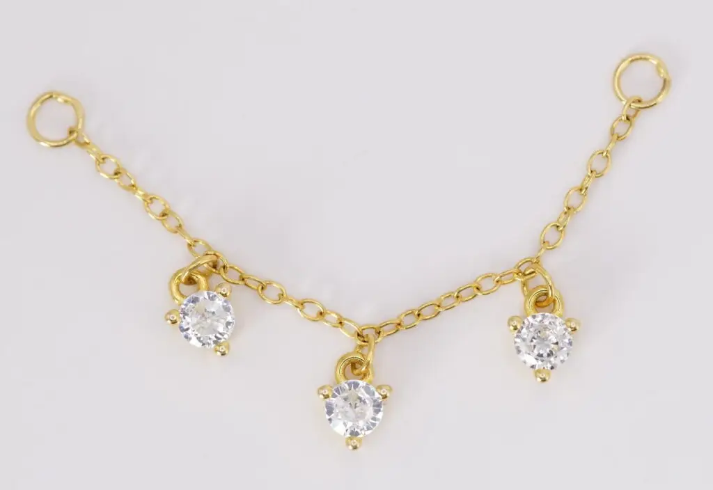 Chain para piercing en Plata 925 chapada en Oro 18K