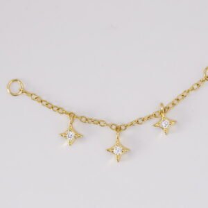 Chain para piercing en Plata 925 chapada en Oro 18K – Diseño 2