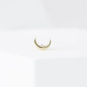 Top de luna creciente en oro sólido de 14k