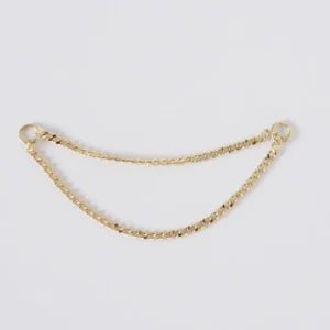 Doble chain de 34mm en oro sólido de 14k