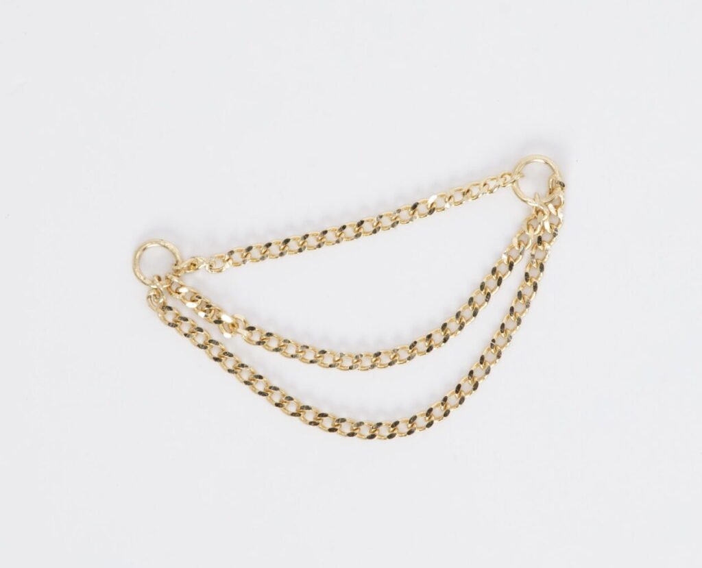 Trío chain de 28mm en oro sólido de 14k