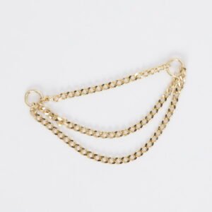Trío chain de 28mm en oro sólido de 14k