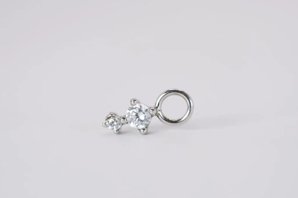Dije charm dos Zirconias en plata (925)