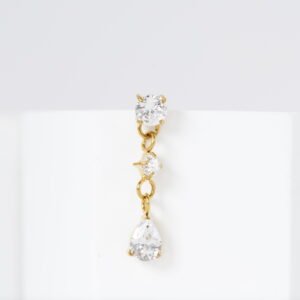 Labret Gota y Zirconias en Chain – Titanio Dorado