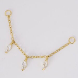 Chain Baguettes Blancos – Plata 925 Chapada en Oro 18K