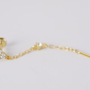 Labret Alargado – Plata 925 Chapada en Oro 18K