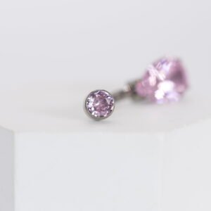 Piercing Navel Gota Engastada Rosa – Titanio